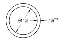 1.375 Inch (in) Outside Diameter (OD) and 1.125 Inch (In) Inside Diameter (ID) Tube (SG1818)