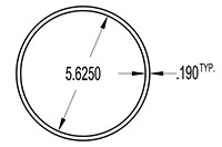 6.005 Inch (in) Outside Diameter (OD) and 5.625 Inch (In) Inside Diameter (ID) Tube (SG1798)