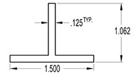 1.500 Inch (in) T-Section (SG1892)