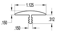 1.125 Inch (in) "T" Molding (SG1289)