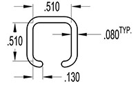 0.500 x 0.500 Inch (in) Square Tube Cover (SG2067)