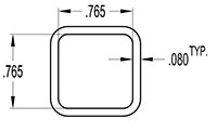 0.750 x 0.750 Inch (in) Inside Diameter (ID) Tube (SG1874)