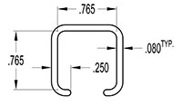 0.750 x 0.750 Inch (in) Square Tube Cover (SG1873)