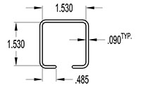 1.500 x 1.500 Inch (in) Cover (SG1358)