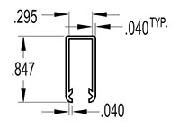 5 Millimeter (mm) Snap-on U-Channel (SG1263)