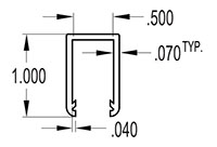 10 Millimeter (mm) Snap-on U-Channel (SG1300)