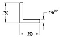 0.750 x 0.750 Inch (in) Angle (SG1143A)