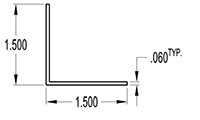 1.500 x 1.500 Inch (in) Angle (SG1372A)