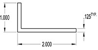 2.000 x 1.000 Inch (in) Angle (SG1335A)