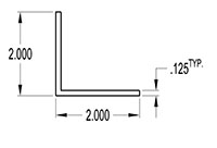 2.000 x 2.000 Inch (in) Angle (SG1625A)