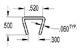 0.520 Inch (in) U-Channel (SG1522)