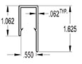 0.550 Inch (in) U-Channel (SG1080)