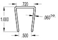 0.720 Inch (in) U-Channel (SG2022)