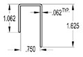 0.750 Inch (in) U-Channel (SG2073)