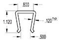 0.800 Inch (in) U-Channel (SG1586)