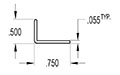 0.750 x 0.500 Inch (in) Angle (SG2265)