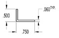 0.750 x 0.500 Inch (in) Angle (SG1371)