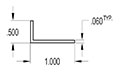 1.000 x 0.500 Inch (in) Angle (SG2103)