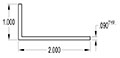 2.000 x 1.000 Inch (in) Angle (SG1369)