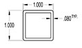 1.000 x 1.000 Inch (in) Tube (SG1913)