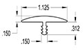 1.125 Inch (in) "T" Molding (SG1289)