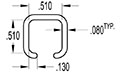 0.500 x 0.500 Inch (in) Square Tube Cover (SG2067)